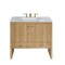 James Martin Vanities Hudson 36in Single Vanity, Light Natural Oak w/ 3 CM Carrara Marble Top 435-V36-LNO-3CAR - alternate 1